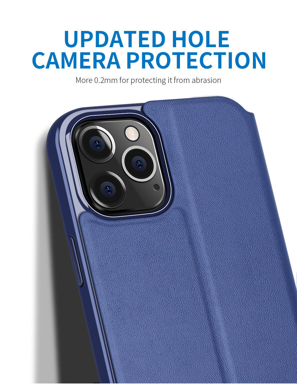 X-Level kožna flip futrola sa stalkom za iPhone 12 / 12 Pro - plavo