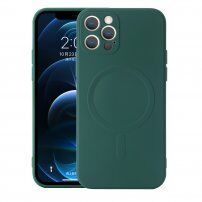 Silikonska maskica s magnetskim prstenom za iPhone 12 Pro Max - tamno zeleni
