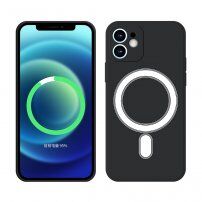 Silikonska maskica s magnetskim prstenom za iPhone 11 - crni