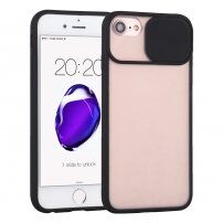 Poluprozirna maskica s kliznim poklopcem leće kamere za iPhone 6 - crni