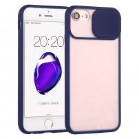 Poluprozirna maskica s kliznim poklopcem leće kamere za iPhone 6 - plavi