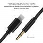Spojni kabel AUX s konektorima USB-C / lightning 8-pin / 3,5mm jack za iPhone / iPad - 1 m - crni
