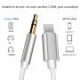 Spojni kabel AUX s konektorima USB-C / lightning 8-pin / 3,5mm jack za iPhone / iPad - 1 m - crni