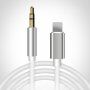 Spojni kabel AUX s konektorima lightning 8-pin / 3,5mm jack za iPhone / iPad - 1 m - bijeli