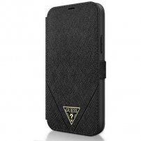 Guess Saffiano V Stitch Book flip futrola za iPhone 12 Pro Max - crno