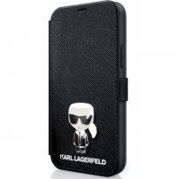 Karl Lagerfeld Saffiano Iconic novčanik futrola za iPhone 12 Pro Max - crno