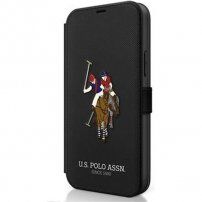 U.S. Polo Embroidery flip futrola za iPhone 12 / 12 Pro - crno