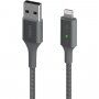 BELKIN Boost Charge LED opleteni kabel za podatke i punjenje s USB-A 2.0 / Lightning za iPhone / iPad / iPod / AirPods - 1,2 m - srebrni