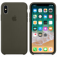Original Apple kožna futrola za iPhone X / XS - tamno maslinasti