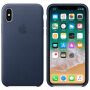 Original kožna futrola za Apple iPhone XS / iPhone X - ponoćno plava