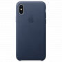 Original kožna futrola za Apple iPhone XS / iPhone X - ponoćno plava