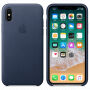 Original kožna futrola za Apple iPhone XS / iPhone X - ponoćno plava