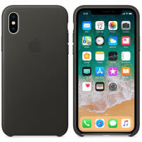 Original Apple kožna futrola za iPhone X / XS - ugljen siva