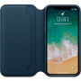 Original kožna futrola Folio za Apple iPhone XS / iPhone X - svemirski plava