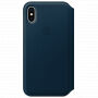 Original kožna futrola Folio za Apple iPhone XS / iPhone X - svemirski plava