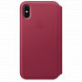 Original kožna futrola Folio za Apple iPhone XS / iPhone X - malina