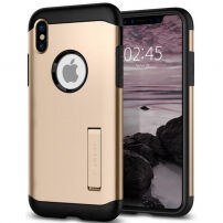 Spigen Armor zaštitna maskica s držačem za Apple iPhone XS / iPhone X - zlatna