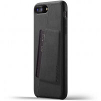 Mujjo luksuzna kožna maskica s pretincima za kartice za Apple iPhone 8 Plus / 7 Plus - crna