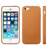 maskica s originalnim Apple dizajnom za iPhone 5 / 5S / SE (2016) - svjetlo smeđi