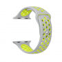 Silikonski remen za Apple Watch 42mm / 41mm / 40mm / 38mm - siva-žuta