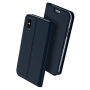 DUX DUCIS futrola s postoljem i pretincem za dokumente za Apple iPhone XS / iPhone X - Tamnoplava boja