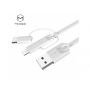 MCDODO USB kabel s Lightning / micro USB / USB-C kontektorima za Apple iPhone - 1m - bijela