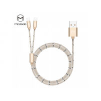 MCDODO USB kabel s dvama Lightning konektorima za Apple iPhone - 1m - zlatna