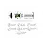 MCDODO punjač za u auto s dva USB porta za Apple iPhone / iPad / iPod - srebrna
