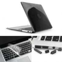 ENKAY maskica sa zaštitom tipki i pokrivačem za MacBook Air 13" (A1237, A1304, A1369) - crna