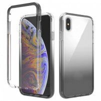 Otporna prozirna dvobojna prozirna futrola za iPhone XS Max - crno