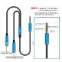 Redukcija / audio priključni kabel za slušalice i mikrofon jack 3,5 mm na 2x jack 3,5 mm - ružičasti