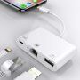NK-107 3v1 Adapter OTG s lightning priključkom za ethernet + USB + lightning za iPhone / iPad - bijeli