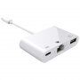 NK-107 3v1 Adapter OTG s lightning priključkom za ethernet + USB + lightning za iPhone / iPad - bijeli