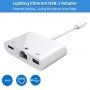 NK-107 3v1 Adapter OTG s lightning priključkom za ethernet + USB + lightning za iPhone / iPad - bijeli