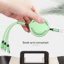 3v1 uvlaćivi kabel za podatke i punjenje USB-A / USB-C / Lightning / micro USB za iPhone / iPad / iPod / AirPods - 1 m - crveni