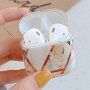 Futrola od meke plastike za AirPods 1 / 2 - svijetlo ružičasto cvijeće