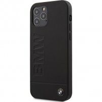 BMW Leather Hot Stamp maskica za iPhone 12/12 Pro - crni
