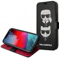 Karl Lagerfeld Heads flip futrola za iPhone 12 mini - crno