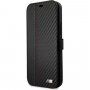 BMW PU Carbon Contrast Book futrola za iPhone 12 Pro Max - crno