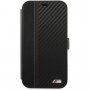 BMW PU Carbon Contrast Book futrola za iPhone 12 Pro Max - crno