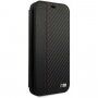 BMW PU Carbon Contrast Book futrola za iPhone 12 Pro Max - crno