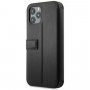 BMW PU Carbon Contrast Book futrola za iPhone 12 Pro Max - crno