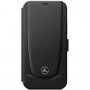 Mercedes Perforated Leather flip futrola za iPhone 12 mini - crno