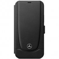 Mercedes Perforated Leather flip futrola za iPhone 12 mini - crno