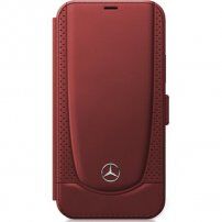 Mercedes Perforated Leather flip futrola za iPhone 12 mini - crveno