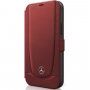Mercedes Perforated Leather flip futrola za iPhone 12 mini - crveno