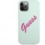 Guess Vintage Script silikonska maskica za iPhone 12 Pro Max - mentol