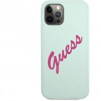 Guess Vintage Script silikonska maskica za iPhone 12 Pro Max - mentol