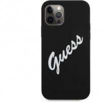 Guess Vintage Script silikonska maskica za iPhone 12 Pro Max - crni