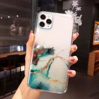 Transparentna maskica otporna na udarce s mramornim uzorkom za iPhone 11 Pro - plavi